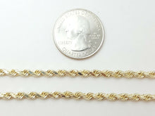 Load image into Gallery viewer, New 10K yellow gold 3.5mm hollow rope chain Necklace fine jewelry unisex 11g 24"