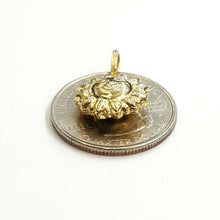 Load image into Gallery viewer, 14k yellow gold hollow sun sol pendant charm gift fine jewelry 0.55" 1.4g