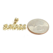 Load image into Gallery viewer, New 10k yellow Gold Savage Pendant charm diamond cut fine gift jewelry 1.3g
