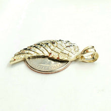 Load image into Gallery viewer, 10k Yellow Gold Single Angel Wing Pendant Diamond Cut Unisex fine jewelry 2.6g