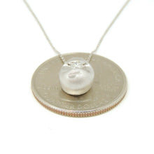 Load image into Gallery viewer, 14k White Gold 0.10Ct Round Diamonds 3D necklace gift jewelry for her 18" chain