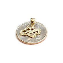 Load image into Gallery viewer, 14k yellow gold Tiny cloud lightning bolt pendant charm gift fine jewelry 0.8g