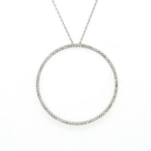 Load image into Gallery viewer, 14k white Gold 0.40Ct Diamond 1.26" diameter circle of love necklace jewelry 16"