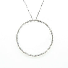 Load image into Gallery viewer, 14k white Gold 0.40Ct Diamond 1.26" diameter circle of love necklace jewelry 16"