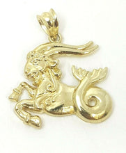 Load image into Gallery viewer, 10k yellow solid Gold Capricorn Sea Goat zodiac Pendant charm fine jewelry 2.4g