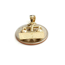 Load image into Gallery viewer, 14k yellow Gold 3D libra zodiac sign Pendant scale charm fine gift jewelry 4.4g