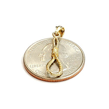 Load image into Gallery viewer, New 14k yellow Gold Noose rope 3D Pendant charm fine jewelry gift unisex 0.9g