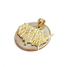 Load image into Gallery viewer, 14k yellow gold United States USA outline map pendant charm fine jewelry 2.2g