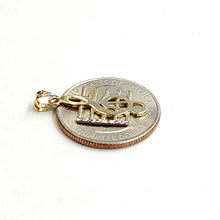 Load image into Gallery viewer, 14k solid yellow Gold music sign note Pendant diamond cut fine jewelry gift 1.2g