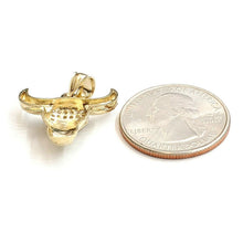 Load image into Gallery viewer, 10k yellow Gold Taurus bull zodiac Pendant cubic zirconia fine gift jewelry 2.8g