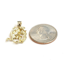 Load image into Gallery viewer, 10k yellow solid Gold Aquarius zodiac astrology Pendant charm fine jewelry 1.6g