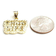 Load image into Gallery viewer, New 10k yellow Gold Thug Life word Pendant charm diamond cut fine jewelry 3.6g