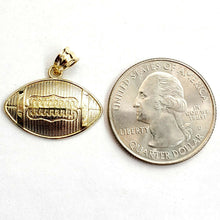 Load image into Gallery viewer, New 10k yellow Gold football Pendant charm sport fine jewelry gift unisex 1.4g
