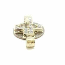 Load image into Gallery viewer, New 14k yellow gold cross Jesus pendant cubic zirconia religious jewelry 6g