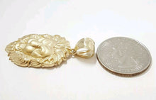 Load image into Gallery viewer, 14k yellow solid Gold lion Leo head face zodiac Pendant charm fine jewelry 4.6g