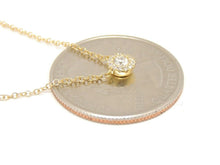 Load image into Gallery viewer, 14k yellow Gold 0.14Ct real Diamond necklace gift jewelry 18" adjustable chain