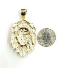 Load image into Gallery viewer, New 10k yellow solid Gold lion head face zodiac Pendant charm fine jewelry 9.6g