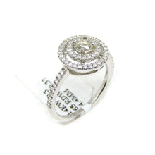 Load image into Gallery viewer, 0.37Ct Natural Diamond 14k White Gold Semi Mount halo Ring round center size 6.5
