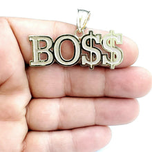Load image into Gallery viewer, New 10k yellow Gold Boss dollar sign word Pendant charm fine gift jewelry 6.4g
