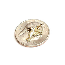 Load image into Gallery viewer, New 14k yellow Gold Tiny Solid Hummingbird Pendant charm gift fine jewelry 0.7g