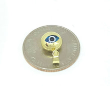 Load image into Gallery viewer, New 14k yellow gold blue evil eye pendant charm fine gift jewelry for her 0.7g
