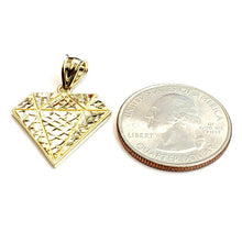 Load image into Gallery viewer, 10k yellow gold diamond shape pendant charm fine gift jewelry diamond cut 1.9g