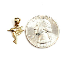 Load image into Gallery viewer, New 14k yellow Gold Tiny Solid Hummingbird Pendant charm fine gift jewelry 0.9g
