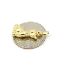 Load image into Gallery viewer, 14k yellow Gold hollow 3d dog full body Pendant charm jewelry fine gift pet 1.4g
