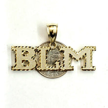 Load image into Gallery viewer, New 10k yellow gold BLM black lives matter pendant charm fine gift unisex 6.3g