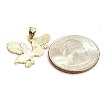 Load image into Gallery viewer, New 14k yellow Gold solid honey bee Pendant charm gift fine jewelry 1.8g