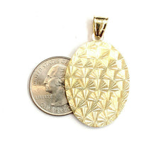 Load image into Gallery viewer, 14k yellow gold oval virgin Mary Guadalupe religious pendant diamond cut 5.8g