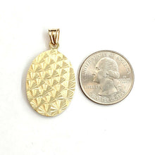 Load image into Gallery viewer, 14k yellow gold oval virgin Mary Guadalupe religious pendant diamond cut 3.8g