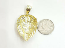 Load image into Gallery viewer, 10k yellow Gold lion head face leo zodiac Pendant charm fine gift jewelry 7.9g
