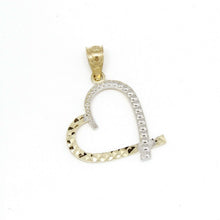 Load image into Gallery viewer, New 14k 2 color Gold heart Pendant charm fine jewelry love gift for her 1.1g