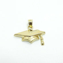 Load image into Gallery viewer, 14k yellow gold graduation hat pendant charm education high school jewelry 1.9g