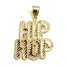 Load image into Gallery viewer, New 10k yellow Gold Hip Hop word Pendant charm diamond cut fine jewelry 7.2g