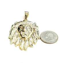 Load image into Gallery viewer, New 10k yellow solid Gold lion head face zodiac Pendant charm fine jewelry 17.3g