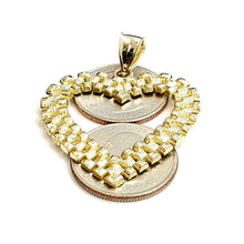 Load image into Gallery viewer, New 10k yellow gold heart pendant charm love Amor fine gift women jewelry 5.1g