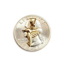 Load image into Gallery viewer, New 14k yellow Gold Tiny Solid Hummingbird Pendant charm fine gift jewelry 0.9g