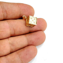 Load image into Gallery viewer, 10k yellow Gold 3D dice Pendant charm diamond cut gamble Vegas fine jewelry 2.3g