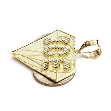 Load image into Gallery viewer, New 10k yellow Gold ICE diamond shape word Pendant diamond cut fine jewelry 9.7g