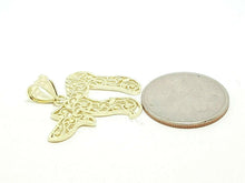 Load image into Gallery viewer, 10k yellow gold filigree chai Jewish kabbalah god pendant fine religious gift 3g