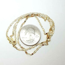 Load image into Gallery viewer, New 10K tri color gold 2mm valentino chain Necklace fine gift jewelry 2.5g 22"