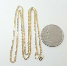 Load image into Gallery viewer, New 14K Yellow Gold 1.4mm Square Spiga Wheat Chain Necklace fine gift 4.1g 18"