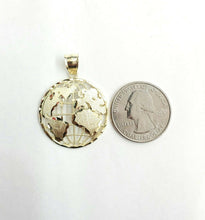 Load image into Gallery viewer, New 10k yellow gold round globe planet earth world map pendant jewelry 1.08" 3g