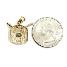 Load image into Gallery viewer, 14k yellow Gold solid Drum Pendant charm gift music instrument fine jewelry 2.1g