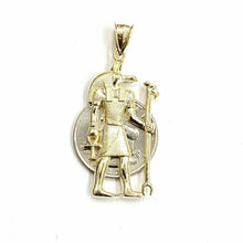 Load image into Gallery viewer, 10k yellow Gold Egypt jackal god Anubis holding Ankh Pendant fine jewelry 3.2g