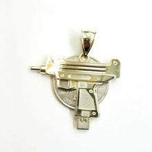 Load image into Gallery viewer, New 10k yellow Gold solid Uzi machine gun Pendant charm fine jewelry unisex 3.7g