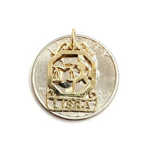 Load image into Gallery viewer, New 14k yellow Gold libra zodiac sign Pendant charm gift fine jewelry 1.2g
