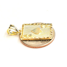 Load image into Gallery viewer, 10k yellow Gold Ace of spade Pendant playing card gambling fine jewelry 2.3g
